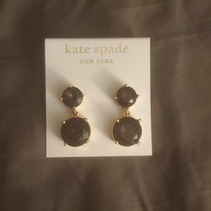 Kate Spade gold/dark purple earrings NWT